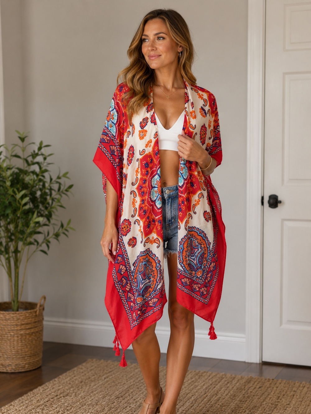 Paisley Tassel Cover Up